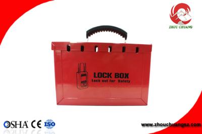 China ZC-X01P Portable Steel Plate Safety Group Lockout Box Kit Foldable Handle for sale