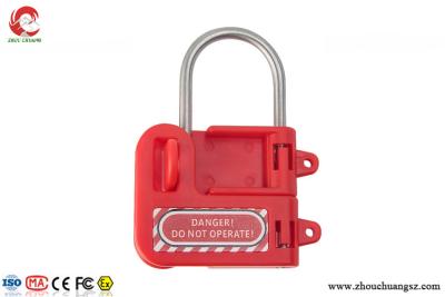 China No. S430 Safety Steel Hasp Lockout with Red Plastic Handle, 1n (25mm) Jaw Clearance for sale