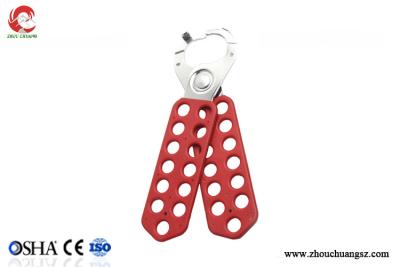 China 13 Holes Vinyl-Coated Red Lockout Hasp for sale