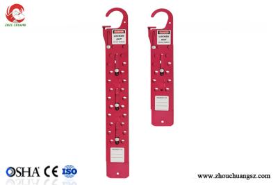 China Short red Aluminium Buckle Hasp Lockout with 12 lock holes  Lock hole diameter 8mm for sale