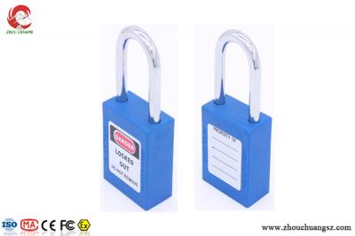 China 410 Safety lockout padlock, 38mm lock body 6mm steel shackle with two keys for sale