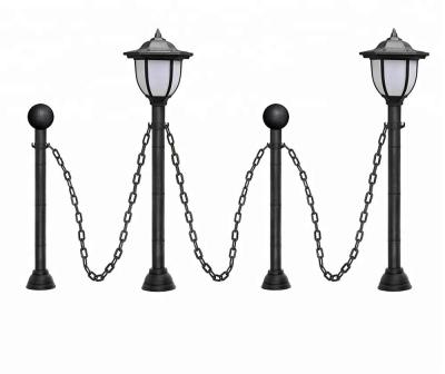 China Garden Vintage Chain Railing Lamp Post 2-Light LED Set Outdoor Solar Garden LED Light Solar Garden Lights for sale