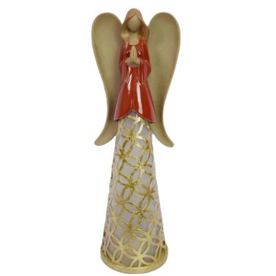 China Home Decoration Light Praying Angel Figurine LED Angel Blessing Sculpture Battery Operated Faithful for sale