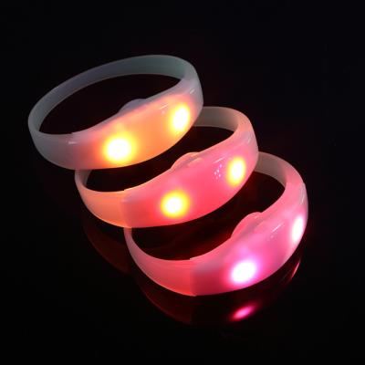 China Festival Decoration Party Supplies Light Up Silicon Party Flashing Remote Control Led Bracelet for sale