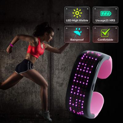 China Concerts / parties LED display different style wristbands, protective device lighting high visibility, suitable for jogging, cycling walk for sale