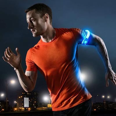 China High Visible Adjustable Wearable Belt Strap Wrist Band Night Safety Lights Sport Running Light Reflective Led Armband for sale