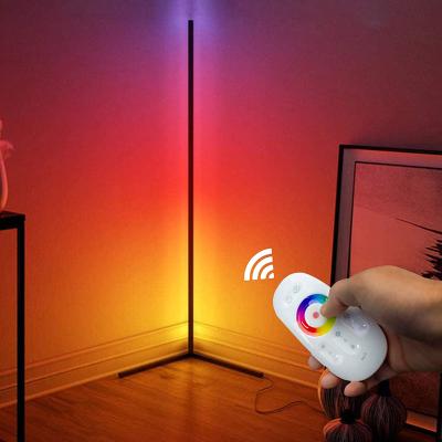 China Modern Living Room Bedroom 358 Ambient Light Remote Control Color Changing RGB Led Corner Floor Lamp for sale