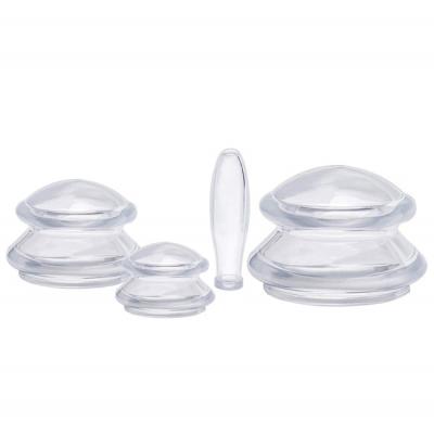 China 2019 Bestselling Anti-cellulite Silicone Silicone High Vacuum Transparent Chinese Suction Cupping Sets 4 Pieces Cupping Therapy Sets for sale