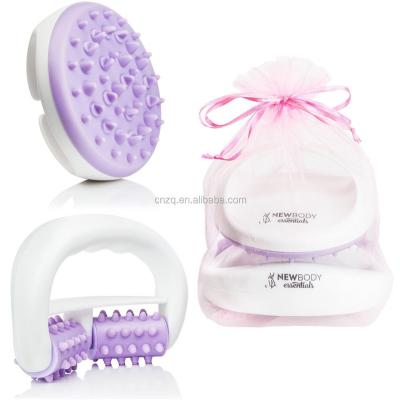 China Body Anti Cellulite Glove Brush And Plastic Roller Massager for sale