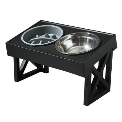 China Hot Viable Products Size Adjustable Pet Bowl Cat Bowl With Stainless Steel Slow Food Bowl for sale