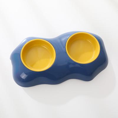 China Sustainable Egg Yolk Double And Single Bowl Anti-Spill Dog Food Eco Friendly Cat Bowl for sale