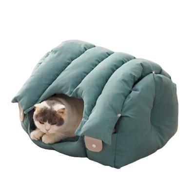 China Breathable 2023 Hot Selling Pet Supplies Partially Enclosed Large Space Cat House Soft Durable Cat Bed for sale