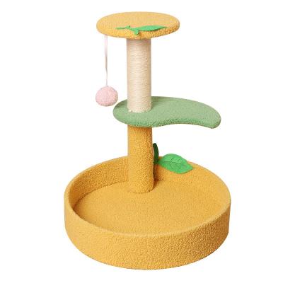 China SISAL Funny Colorful Cats Scratcher Top Quality Cat Tower Wooden Cat Tree Multilevel Sleeping Room for sale