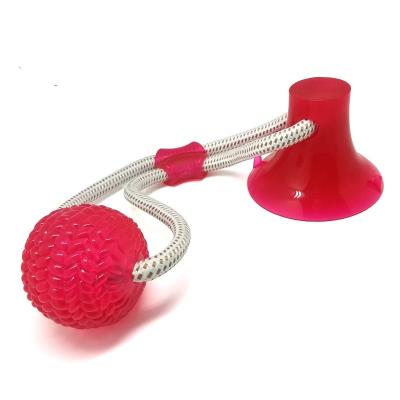 China Hot Selling Viable Interactive Pet Toys Suction Cup Dog Chew Rope Ball Rubber Teeth Cleaning Dog Toy for sale