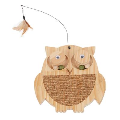 China Sturdy and Durable Sisal Viable Cat Scraper Feather Tassel Cat Toy Cat Scratcher for sale