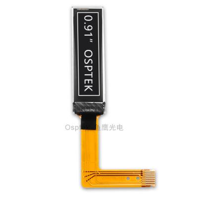 China 0.91 inch 128x32 Dot White Color Control IC: CH1115 I2c Interface with L-shape 8P 0.91 inch Plug-in Connector FPC OLED Display Screen for sale