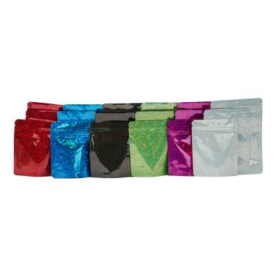 China Wholesale Recyclable In Custom 3.5g Stand Holographic Mylar Stock Bag With Zipper For Flower Packaging for sale