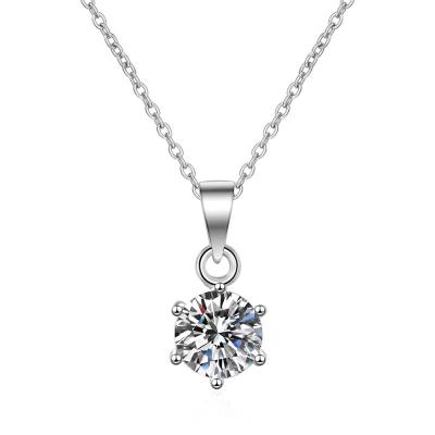 China Fashion Classic Moissanite Diamond Six Prong Necklace simple fashion for sale