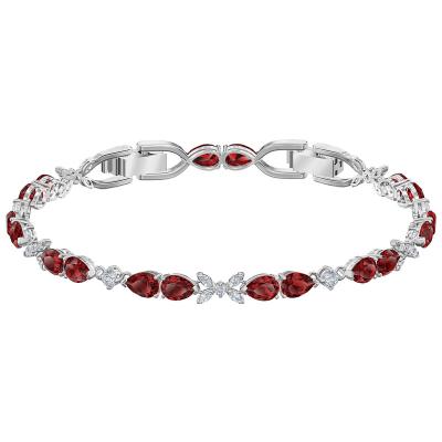 China New temperament water drop red romantic bracelet romantic elegant leaf bracelet for women girl gift for sale