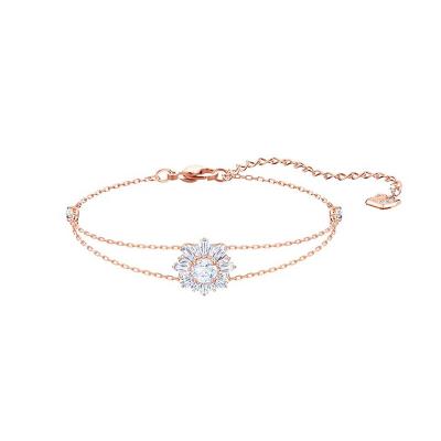 China Fashion Temperament Sun Flower Pattern Crystal Bracelet Women for sale