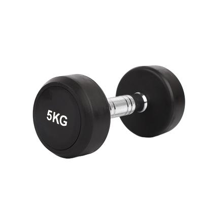 China Factory Price 10kg Eako Sports Rubber Covered Dumbbell Round Head Dumbbells 20kg 40kg 50kg Home Gym Dumbbell Rubber Weights for sale