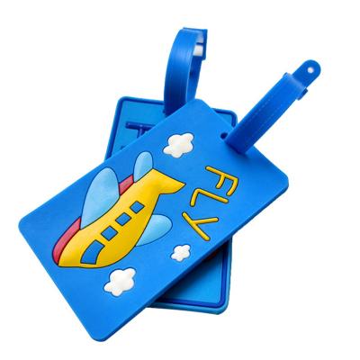 China Hot-selling OEM Amazon hotel/airport portable blue soft PVC luggage tag for filling personal information at airport or hotel for sale