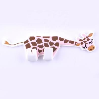 China Creative Lovely PVC Cartoon Fridge Magnet Hooks Home Sticker Multi Functional Animal Decoration Animal for sale