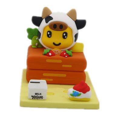 China New OEM Model Creative Cartoon Mobile Phone Soft PVC Silicone Phone Stand Customized Animal Car Bracket Adjustable Laptop Desk Holder for sale