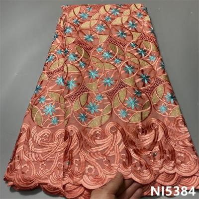 China 2021 new arrival elastic lace fabric Swiss voile lace embroidery elastic lace for sale