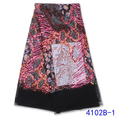 China 2021 Viable New Style Nigerian Lace Fabric With Latest Sequins Premium Lace Fabric XZ4102B for sale