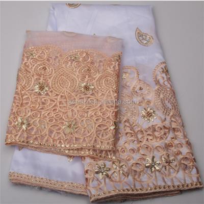 China Viable Exquisite George Wrappers With Blouse George Fabric Matching Tulle Lace for sale