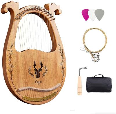 China Byla Popular Classical Lyre Small Harp 16 Stringed Instruments With Carry Bag for sale