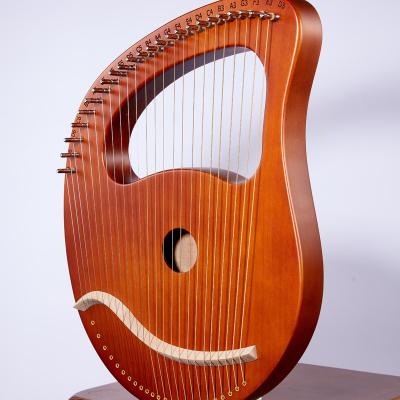 China Newest popular string oud musical instrument 19 lyre solid mahogany harp with accessory for sale