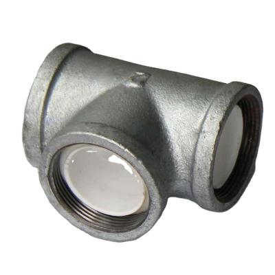 China Manufacturer Supply Threaded Connection Iron Tee Branch Malleable Pipe Fittings DN50X50 for sale