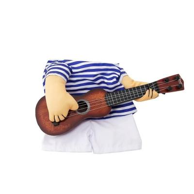 China Direct Selling Viable Light Classic Design Four Seasons Guitar Faux Designer Plastic Pet Clothes Guitar Costume for sale