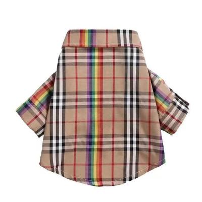 China Nice Soft Even Viable Texture Exquisite Designer Pet Clothes Workmanship Cotton Plaid Faux Shirt for sale