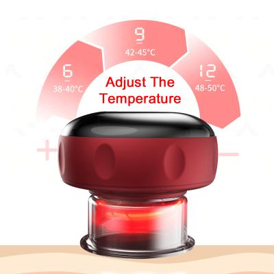 China Portable Electric Body Vacuum Suction Massager Device Red Light Heating Smart Scraping Cupping for sale