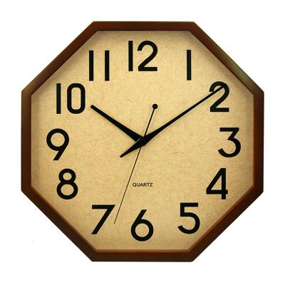 China Retro Antique Style Vintage Home Office Decor Octagon Shape Creative Wooden Crafted Wall Clock for sale