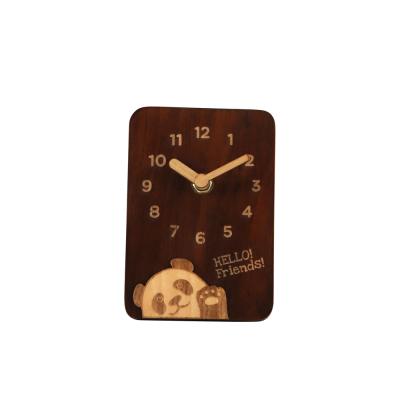 China Cute Cartoon Design Children Bedroom Desk Table Calendars Style Wooden Clock for sale