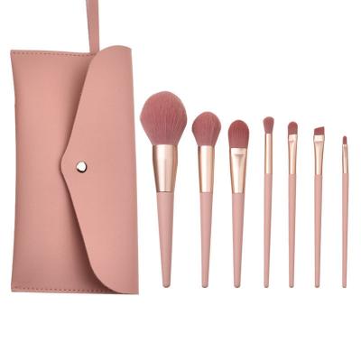 China Angular Blush Beginners 7 Nude Powder Makeup Brush Set, Soft Powder Brush Pony Hair Eyeshadow Brush Beauty Tools x869 for sale