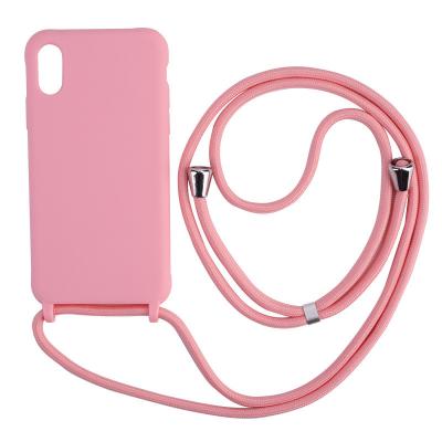 China hot-selling one-piece lanyard cell phone case is suitable for phone 11 to thicken skin feeling and prevent dropping! x32 Phone6/7/8P for sale