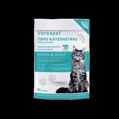 China Viable Factory OEM Clump 6L Versapet Quick Tofu Cat Litter 2.6kg Dissolve In Water Toilet Flushable Easy Clean for sale