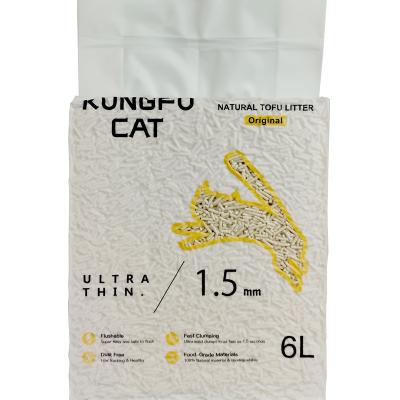 China Cost-effective 6L 1.5mm Kungfu Cat Original Cat Litter 2.6kg Good Price Sustainable Food-Grade Materials Toilet Dustproof Safe for sale