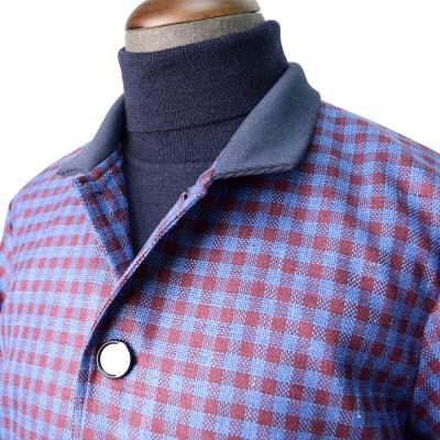 China 2022 Custom Made Anti-Shrink Wool Blend Grid Boxy Mens Fit Jacket With Widespread Collar for sale