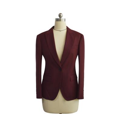 China OEM anti-shrink slim fit blazer for women ladies desgin office new suits hot sale Fashionstrip suit for sale