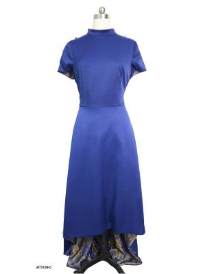 China New Arrival 2022 Anti-Shrink Elegant Dress Evening Dress Shinny Blue Satin Dresses Ladies To Wear for sale