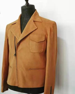 China Custom Anti-Shrink Casual Coat Brown Suede Jomber Jacket For Men for sale