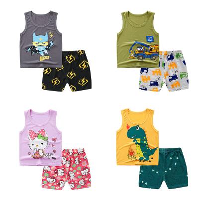 China Breathable Summer Breathable Sweat Absorbent Soft Baby Clothes Slim Suit Summer Vest Cover for sale