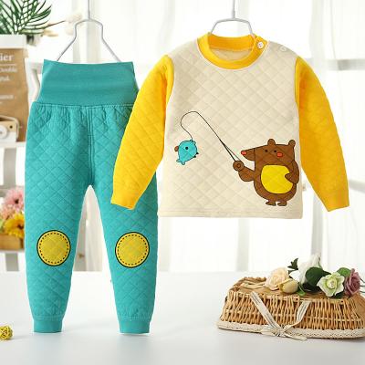 China Anti-wrinkle autumn/winter lovely variety pajamas for children three layers of cotton pajamas Two-pieces set leisure wear for sale