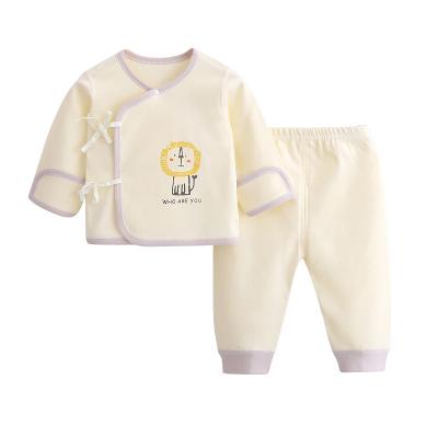 China Wholesale Breathable Cotton Newborn Infant Baby Clothing 0-3 Months Long Sleeves Underwear Set for sale